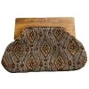 Chloe & Lex Mauve- Beaded Clutch With Wooden Handle