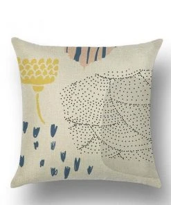 Freeship Wholesale Pillows Yellow Flower Linen Pillow Case