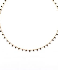Topaz & Pearl Clothing, Accessories & Mens Black Confetti Short Necklace