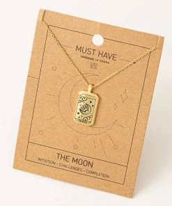 Fame Accessories The Moon Tarot Card Pendant Necklace Clothing, Accessories & Mens