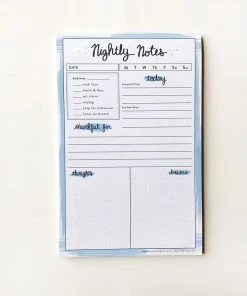 Steel Petal Press Nightly Notes Self Care Tracker Notepad