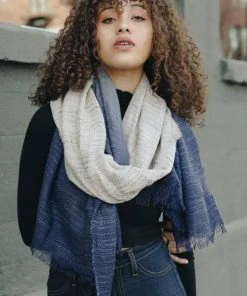 Leto Accessories Clothing, Accessories & Mens Navy Two-Tone Ombre Scarf