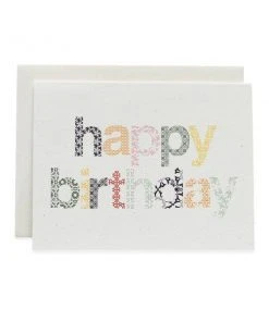 June & December Woodblock Happy Birthday Card Cards