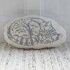 Hearth And Harrow Sleeping Cat Pillow (Grey)