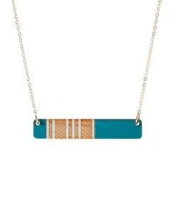 Treeline And Tide Necklace - Lines Medium Blue Clothing, Accessories & Mens