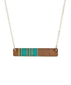 Treeline And Tide Lines Medium Teal Necklace