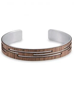 Treeline And Tide 1/2” Dash Cherry & Silver Cuff Clothing, Accessories & Mens