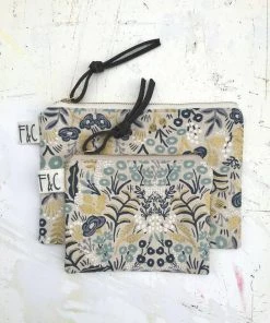 Frankie & Coco PDX Pacific Zipper Pouch In First Light Metallic Garden Canvas Clothing, Accessories & Mens