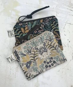 Frankie & Coco PDX Pacific Zipper Pouch In First Light Metallic Garden Canvas