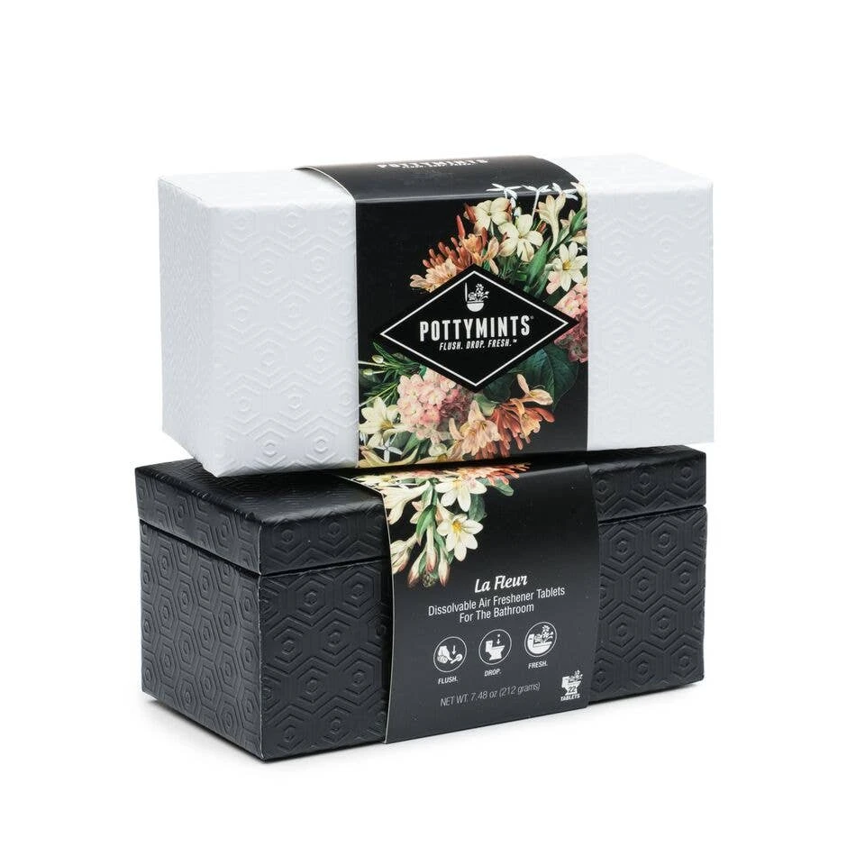 POTTYMINTS - White Embossed Box With 22 La Fleur Pottymints Bath & Body 1 POTTYMINTS - White Embossed Box With 22 La Fleur Pottymints Bath & Body
