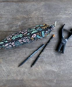 Frankie & Coco PDX Grant Pencil Case In Midnight Metallic Garden Stationery