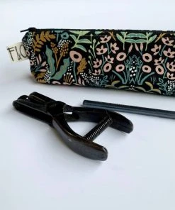 Frankie & Coco PDX Grant Pencil Case In Midnight Metallic Garden Stationery