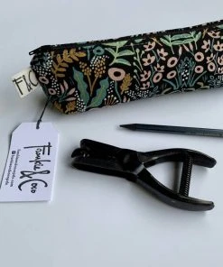 Frankie & Coco PDX Grant Pencil Case In Midnight Metallic Garden Stationery