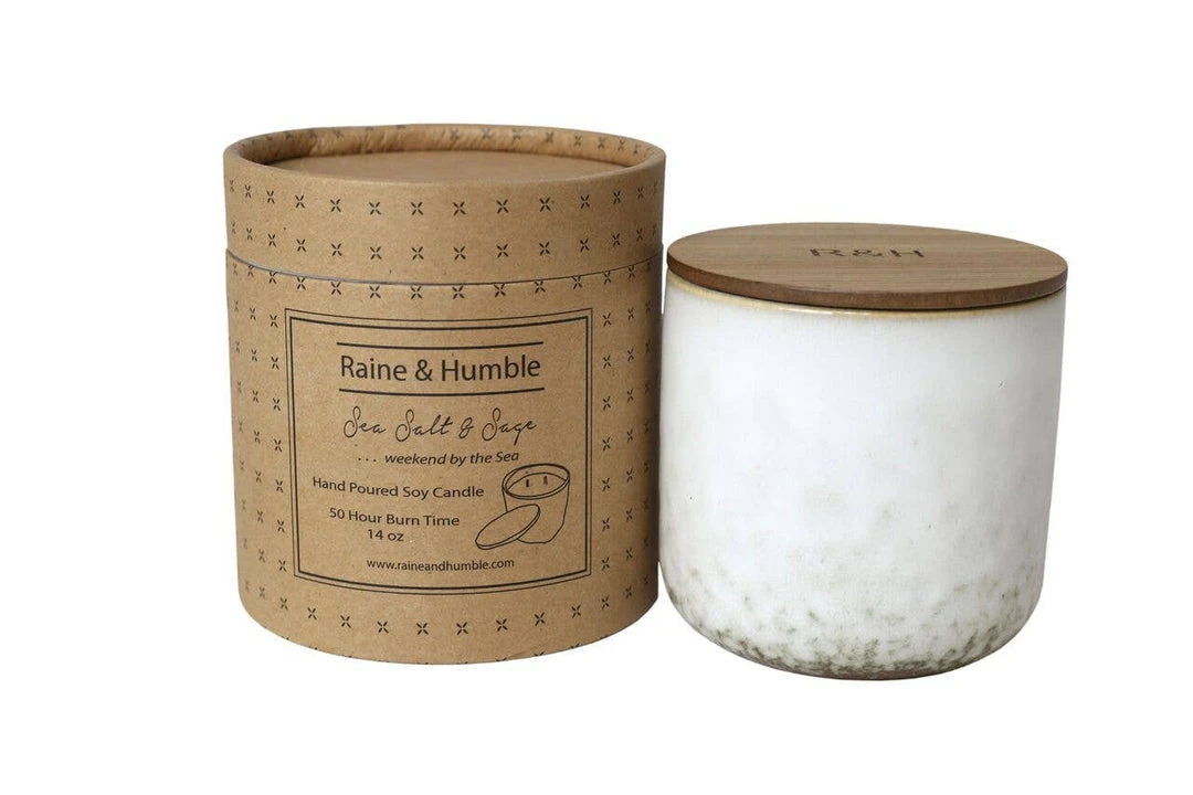 Raine & Humble Candles And Scents 14oz Sea Salt And Sage Candle Raine & Humble Candles And Scents 14oz Sea Salt And Sage Candle