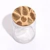 Lucca Kitchen & Bar Tropical Leaves Wood Lid Glass Jar