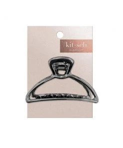 KITSCH Round Hematite Open Shape Claw Clip