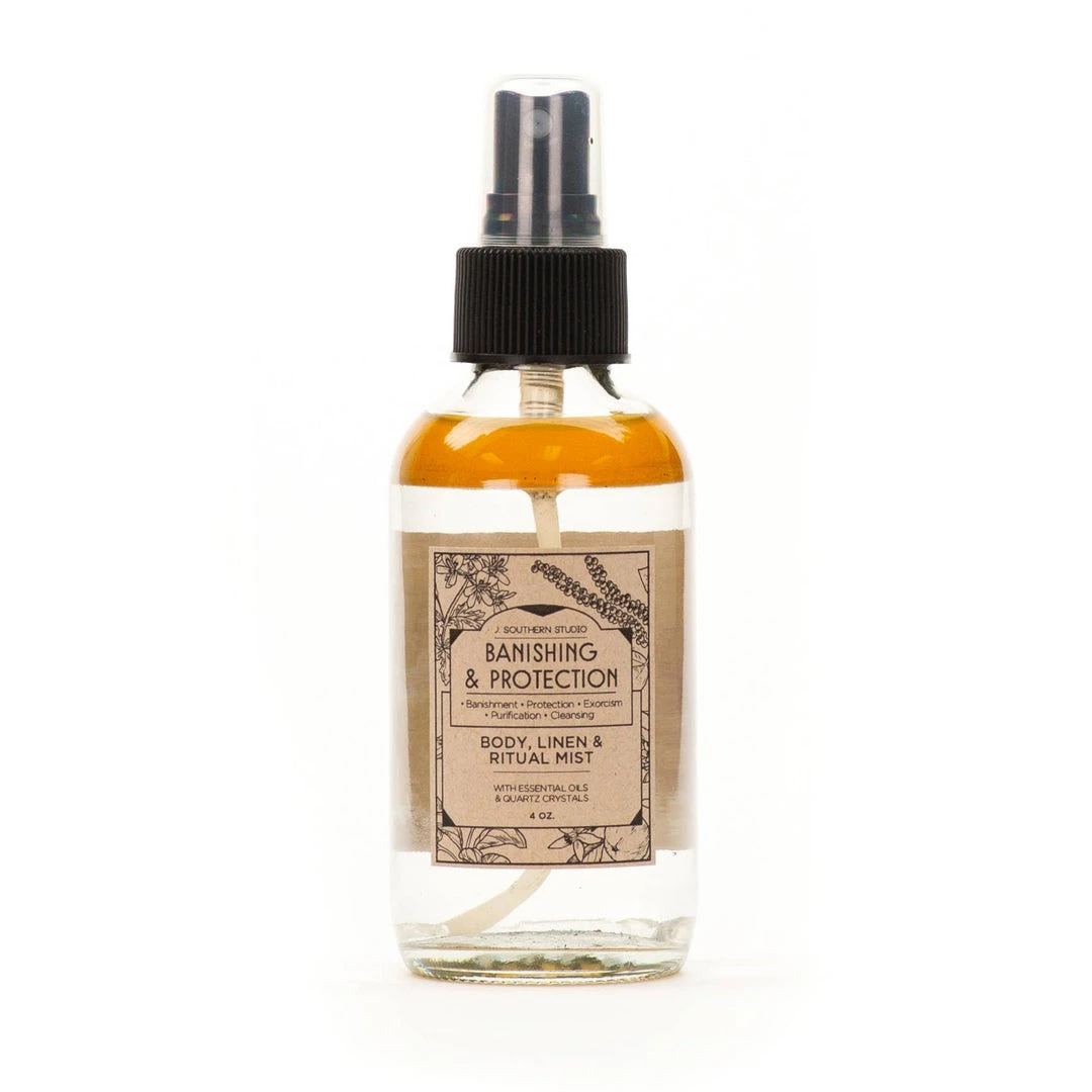 J. Southern Studio Banishing And Protection Ritual Mist - 4oz Glass Bottle J. Southern Studio Banishing And Protection Ritual Mist - 4oz Glass Bottle