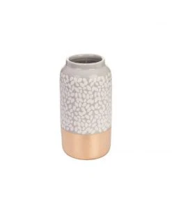 Foreside Home & Garden Gray Leaf Metallic Vase Home Goods