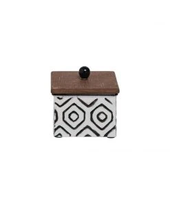 Foreside Home & Garden Square Geo Canister