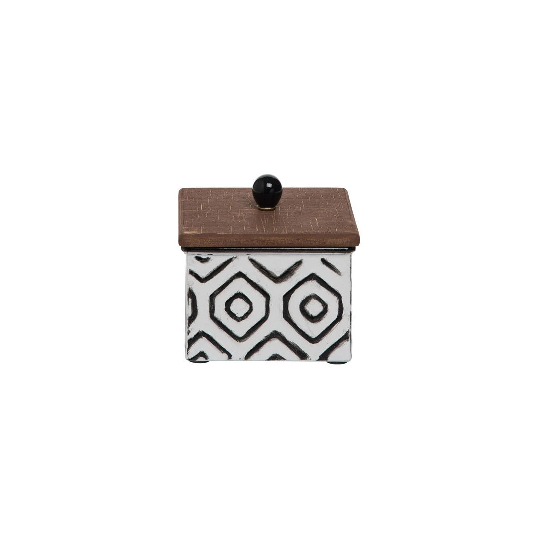 Foreside Home & Garden Square Geo Canister Foreside Home & Garden Square Geo Canister
