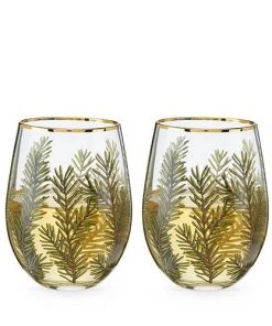 Twine Woodland Stemless Wine Glass Set