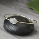 Baizaar Faceted Stone Brass Bangle Jewelry