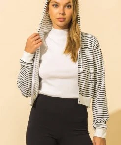 HYFVE Zip Up Striped Hoodie
