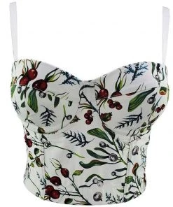 ESLEY Floral Print Cropped Bralette Clothing, Accessories & Mens