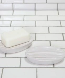 HomArt Matte White Ceramic Soap Dish
