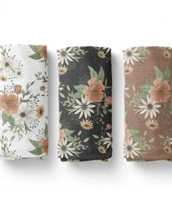 Mini Scout, LLC White Spring Blossom Swaddle Baby & Pets