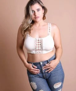 Leto Accessories Clothing, Accessories & Mens Ecru Boho Eye Lace Applique Bralette