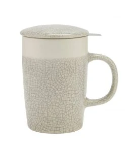 CasaWare Kitchen & Bar 16 Oz Crackle Glaze Tea Infuser Mug