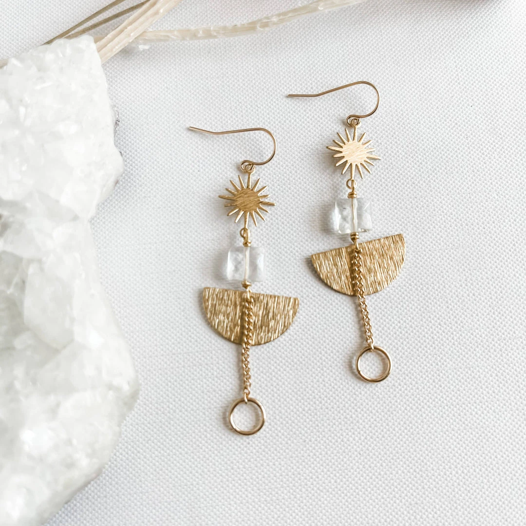 Red Giraffe Designs Clothing, Accessories & Mens Clear Quartz Star Drop Earrings Red Giraffe Designs Clothing, Accessories & Mens Clear Quartz Star Drop Earrings