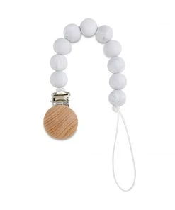 Babe Basics Handmade Natural Wood & BPA Free Silicone Pacifier Clip Baby & Pets