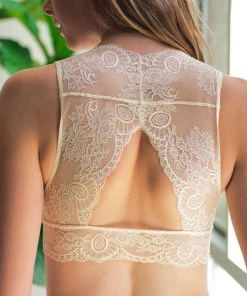Leto Accessories Lace Keyhole Back Bralette
