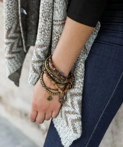 Leto Accessories Boho Stone And Bead Stack Bracelet Clothing, Accessories & Mens