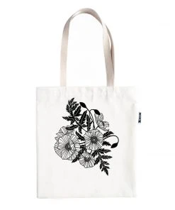 Bird Mafia Poppies Tote Bag Clothing, Accessories & Mens