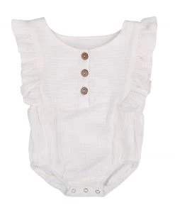 Babe Basics White Organic Baby Romper Baby & Pets
