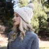 Leto Accessories Thermal Lining Cable Knit Beanie