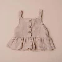 Babe Basics Baby & Pets Beige Ruffle Baby Tank
