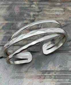 Anju Jewelry Silver Plated Adjustable Cuff Bracelet Clothing, Accessories & Mens