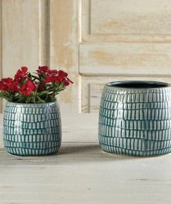 47th & Main (Creative Brands) Cream And Gray Planter Sm