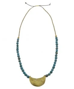 HomArt Earthen Teal Brass Necklace