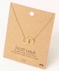 Fame Accessories Clothing, Accessories & Mens Double Ring Link Charm Necklace