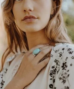 Leto Accessories Clothing, Accessories & Mens Round Turquoise Stone Floral Engraved Silver Ring