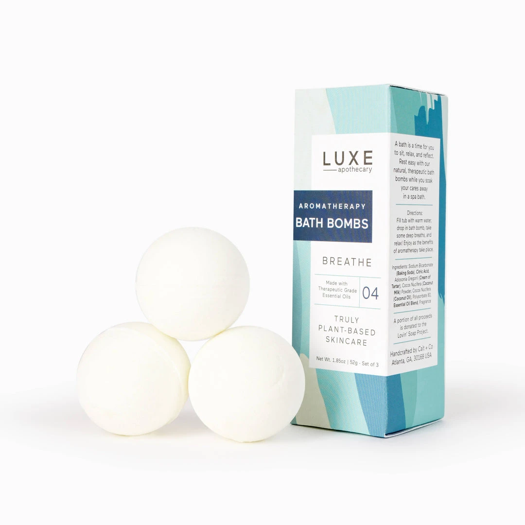 Cait + Co Bath & Body Luxe Breathe Aromatherapy Bath Bombs - Set Of 3 Cait + Co Bath & Body Luxe Breathe Aromatherapy Bath Bombs - Set Of 3