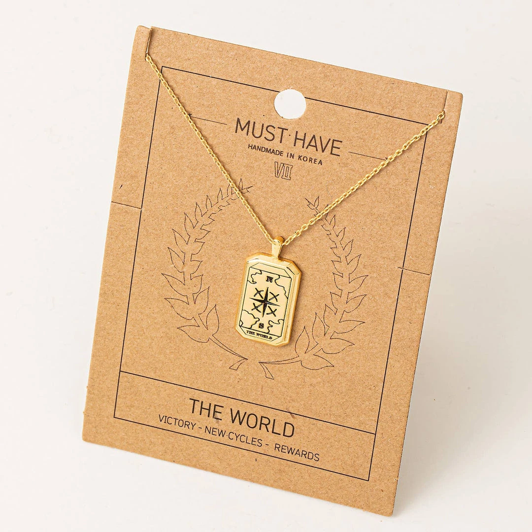 Fame Accessories Clothing, Accessories & Mens The World Tarot Card Pendant Necklace Fame Accessories Clothing, Accessories & Mens The World Tarot Card Pendant Necklace