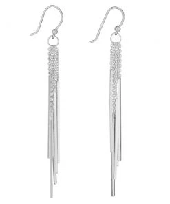 Tiger Mountain Jewelry Met Gala Sterling Silver Chain & Bar Earrings Clothing, Accessories & Mens