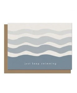 The Modern Bloc Just Keep Swimming Blank Card