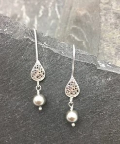 Elizabeth Jewelry Silver Filigree Earring Clothing, Accessories & Mens